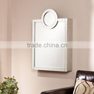 Famous wall hanging jewelry armoire furniture with makeup mirror for bedroom