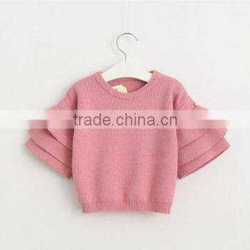 2016 European and American style little gils knitted pearl sweater clothes