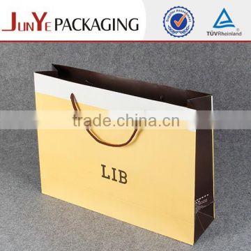 Cheap price fashionable custom logo 250 gsm paper unique shopping nylon rope gift bag