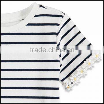 Comfortable Kids Short Sleeve Stripes t Shirt With Round Neck Made in China photo-3