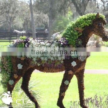 Bespoke Woody Topiary Mosaiculture Art Faux Horse Statue