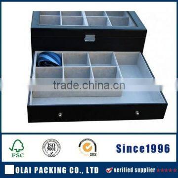 Luxury Wooden PVC Necktie Box with Window