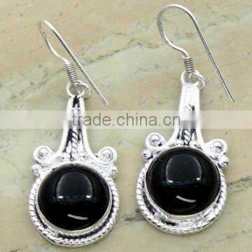 CUTE ! BALCK ONYX Earrings & .925 Sterling Silver Earrings, silver jewelry wholesaller