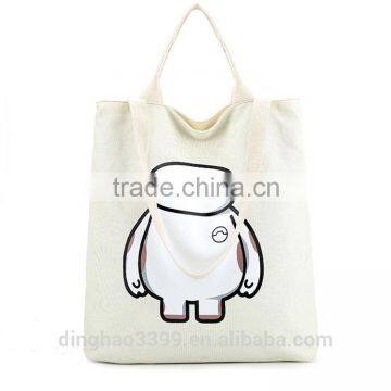 Fashion Women Casual Bag Lady Shoulder Bag Handbag Female Big Baymax Canvas Bag Shopping Bag