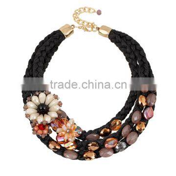 2015 European fashion rhinestones big necklace,elegant crystal jewelry necklace suit