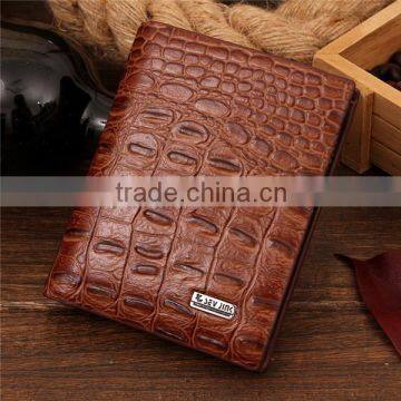 Business Hand Purse 3D Crocodile PU Leather Wholesale Wallet for Men