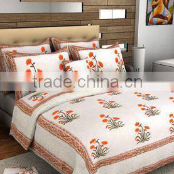 King Size Cotton Block Print Bedding Quilt Table Cover Duvet Cover photo-2