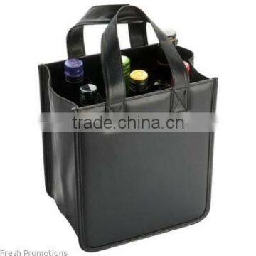 PU leather wine bag,wine tote,wine carrier,wine holder,six bottles wine bag