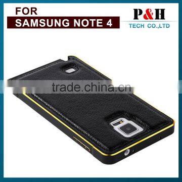 Luxury Premium Genuine Leather Case for Samsung Galaxy Note 4 Bumper Case photo-4