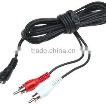 Audio Y Cable Splitter 1 Mini Plug to 2RCA Plugs