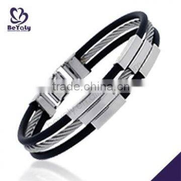 China Manufacturer 2015 latest stainless steel amethyst bracelet