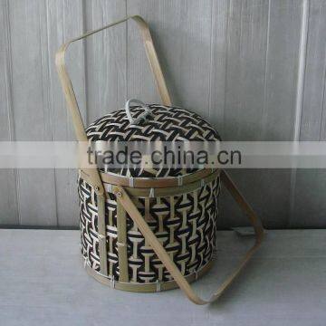 Vietnamese bamboo picnic basket, handwoven wicker box, craft box, eco friendly