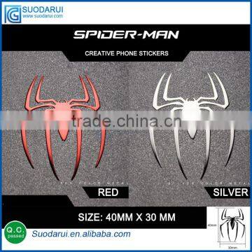 Fashion creative personality metal phone stickers for apple Iphone spider-man Pattern