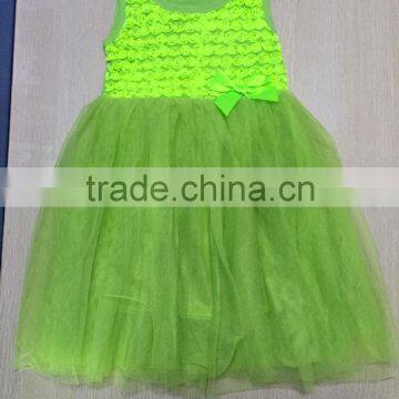 Baby Girl 2015 Wedding Party Dress Lace Cotton Puffy Dress Many Color Bowknot Dress