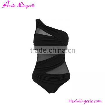 Women sexy balck lowest thermal long johns with lace neck