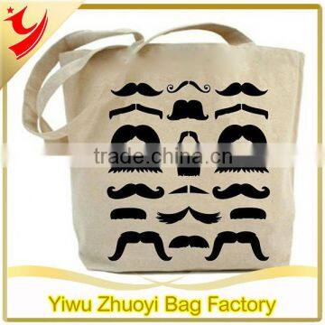 2016 Creative Design Canvas Shopping Bag With Cute Mustache