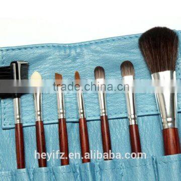 Hot Selling Synthetic Hair Wooden Handle Travelling Cruelty Free 7PCS Blue Makeup Brush Set photo-3