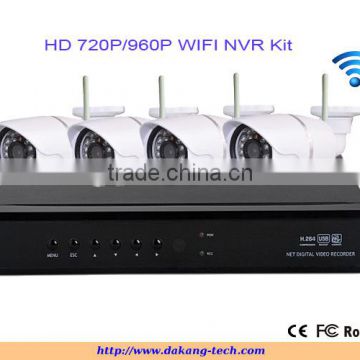 Wireless IP Camera and P2P NVR, H.264 wifi NVR Kit,960P 1.3mp ip camera NVR system