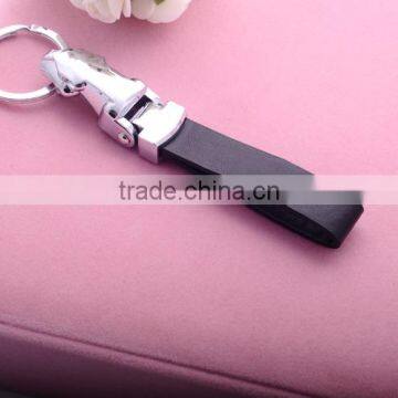 Creative Car Key Decoration , Leopard Head Hangings Gift Leather Connecting Metal Key Ring/ photo-4