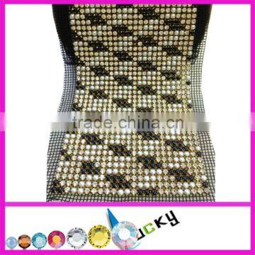 24 rows rhinestone trimming with pearl lrhinestone mesh