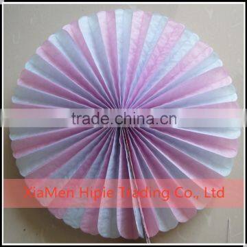 Pink and Blue Hanging Tissue paper fans Home party decoration