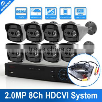 8Channel 2MP Camera Security System With 8Pcs 2.0MP CVI Camera+8Ch CVI DVR CCTV Camera Kit