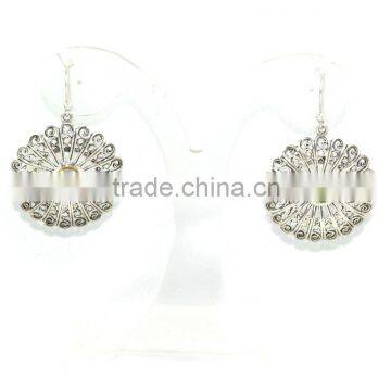 Peridot Round Faceted Cut 925 Sterling Silver Earring photo-4