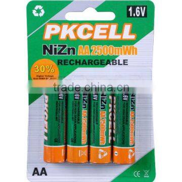 Hot sale Ni-Zn 1.6V cell AA 2500mwh battery