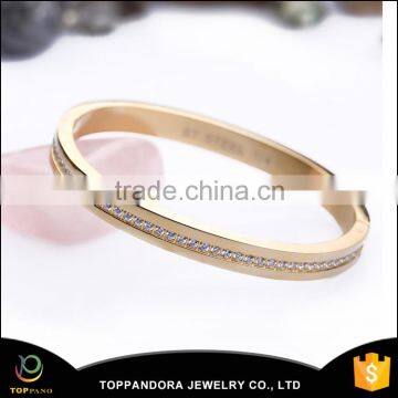 High quality gold/rose gold/silver women and men stainless steel bangle bracelet