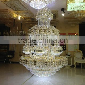 Luxury crystal hanging chandelier / pendant lamps big modern light gold