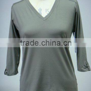 Deep V-Neck Half Sleeve Quick Dry Women Sportswear