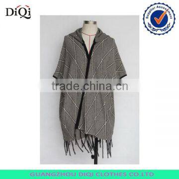 Hot-sale ladies' sleeveless poncho with cap