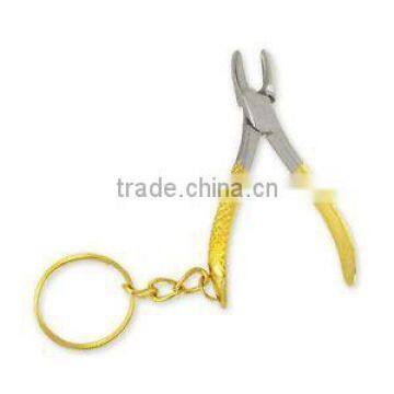 Dental Extracting Forceps Keychain with Gold