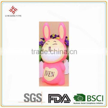 Unbreakable Cartoon Rabbit Pink Piggy Bank/ Money box/ Saving bank