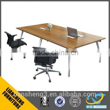 simple design wood veneer conference table with table top socket