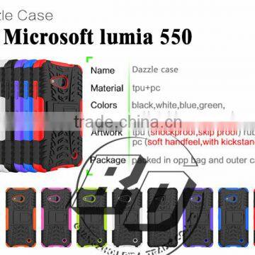 Manufacturer Wholesale armor rugged kickstand heavy duty TPU+PC 2 in 1 case For Lumia 550 durable case lowest price