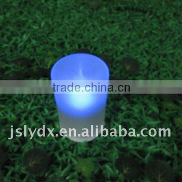 led solar glass candle garden lawn light