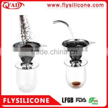 Birthday gift high quality reusable single cup pour over coffee filter for brewing