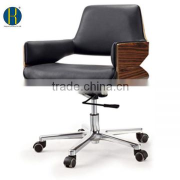 HY2008 Wholesale Leather Upholstery Revolving Chair with Wheels