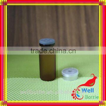 Brown glass chemical bottles with double cap bottles for pill bottle with flip top cap