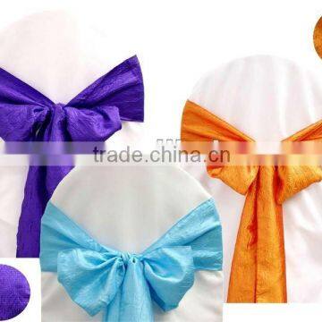 100%Polyester Crushed Taffeta Chair Sash For Hotel/Banquet