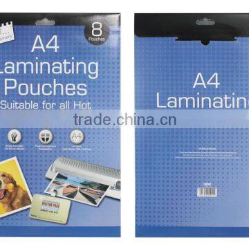 Hot sale A4 glossy thermal laminated pouches