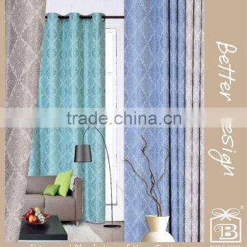 1pc blue/taupe/teal/beige color jacquard fabrics atmosphere fashion beautiful new style curtains designs pictures for 2016