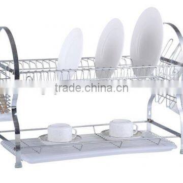 metal dish rack, kitchen two tier dish rack