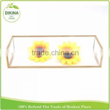 BEST Quality Vintage Jewelry packing brass case of vase wall mounts sconces - 2016 Wholesale Geometric Clear Glass Trinket Box