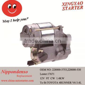 Cheap auto electrical starter motor for Japanese cars(17671,228000-3753)