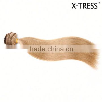 14" 70g blond straight Best seller excellent quality clip on human hair weft/weave/weaving manufacturer sale