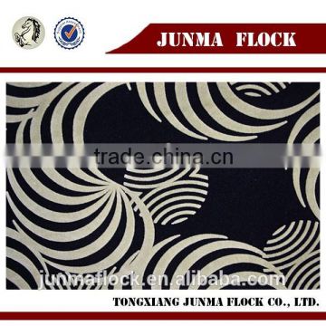 100% Polyester Woven Technic Imitate linen Fabrics with Flocking Decoration