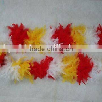 Muliti-color feather boa(red-white-yellow)