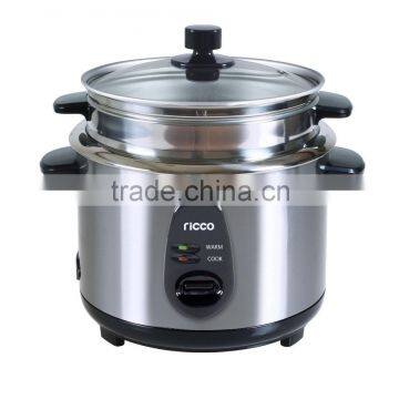 2.8L Stainless steel Cylinder Rice cooker with steamer